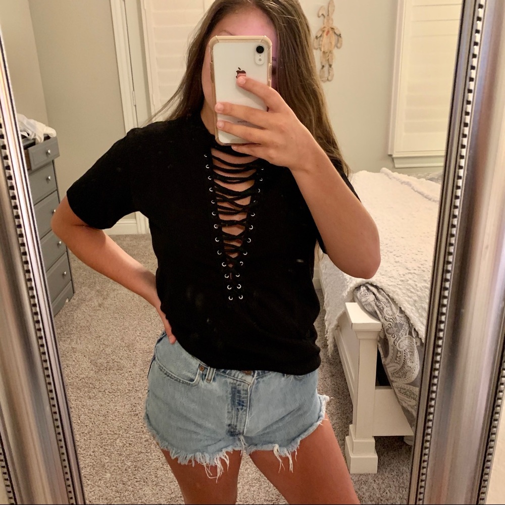 lace up t shirt